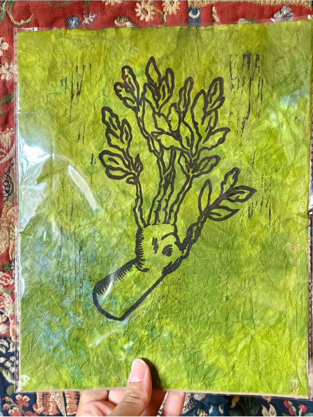Forest Nymph Linocut Art Print